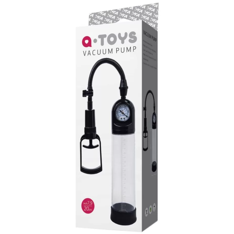ЧЁРНАЯ ВАКУУМНАЯ ПОМПА A-TOYS С МАНОМЕТРОМ. Вид 2.