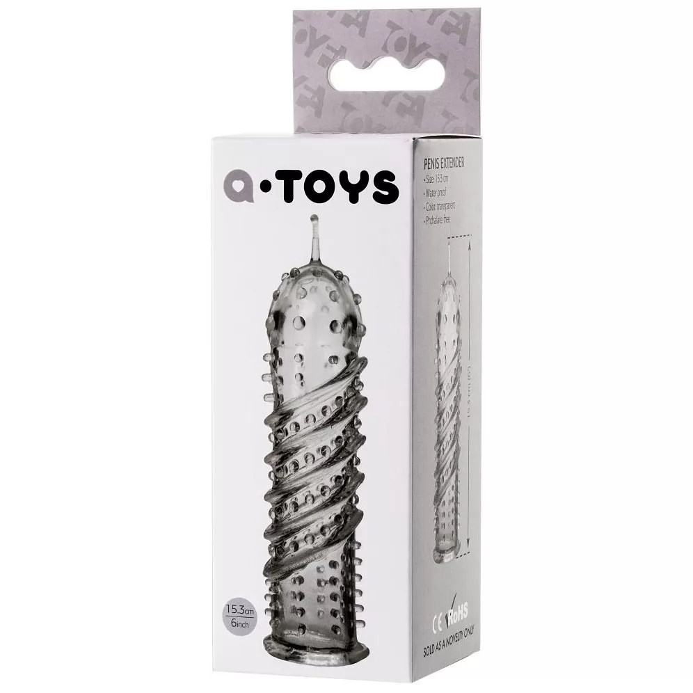 ПРОЗРАЧНАЯ РЕЛЬЕФНАЯ НАСАДКА НА ПЕНИС A-TOYS. Вид 10.
