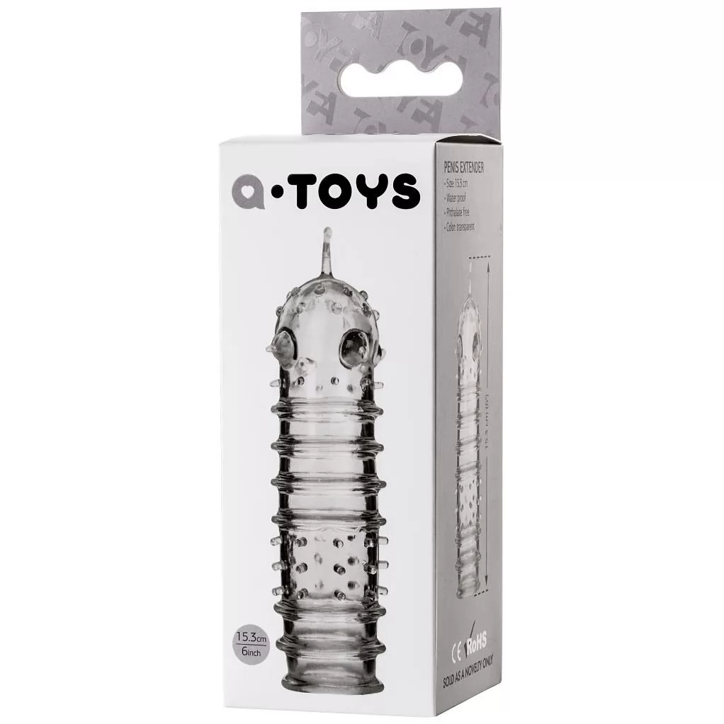 НАСАДКА НА ПЕНИС A-TOYS С РЕБРАМИ И ТОЧКАМИ. Вид 10.