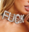 ШИРОКИЙ ОШЕЙНИК С НАДПИСЬЮ  FUCK  CHOKER. Вид 1.