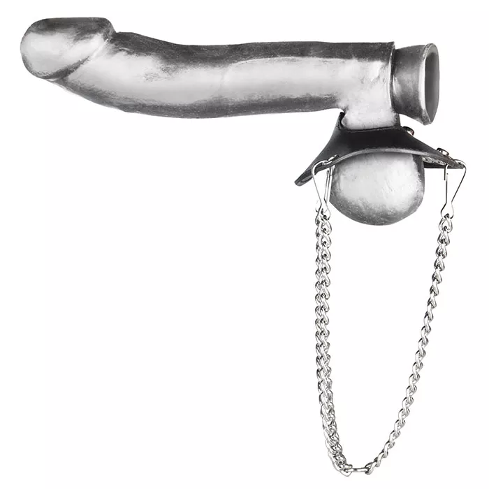 УТЯЖКА ДЛЯ МОШОНКИ С ЦЕПОЧКАМИ PARACHUTE BALL STRETCHER. Вид 2.