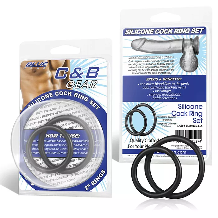 НАБОР ИЗ ДВУХ КОЛЕЦ РАЗНОГО ДИАМЕТРА SILICONE COCK RING SET. Вид 3.