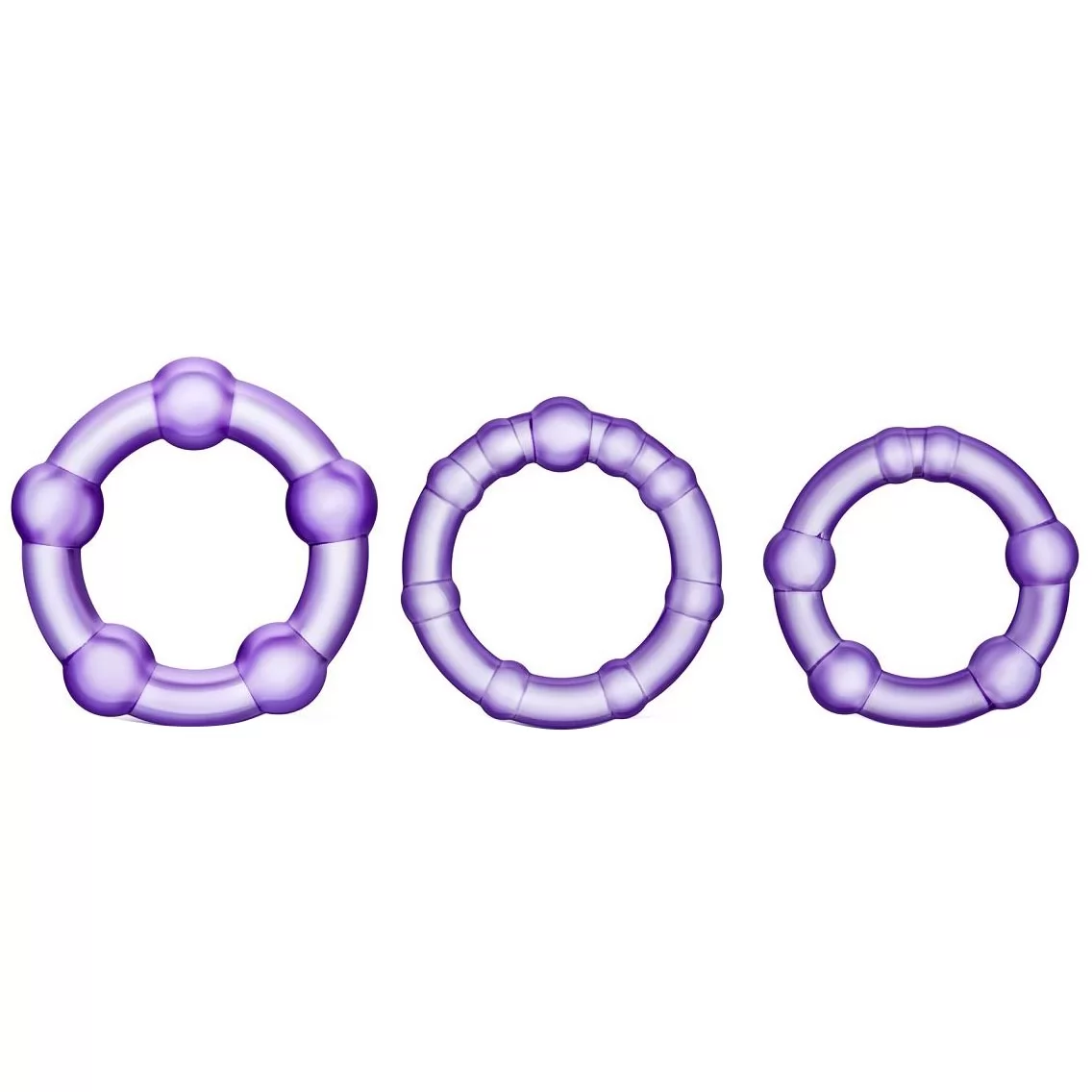 НАБОР ИЗ 3-Х ЭРЕКЦИОННЫХ КОЛЕЦ STAY HARD BEADED COCKRINGS. Вид 1.