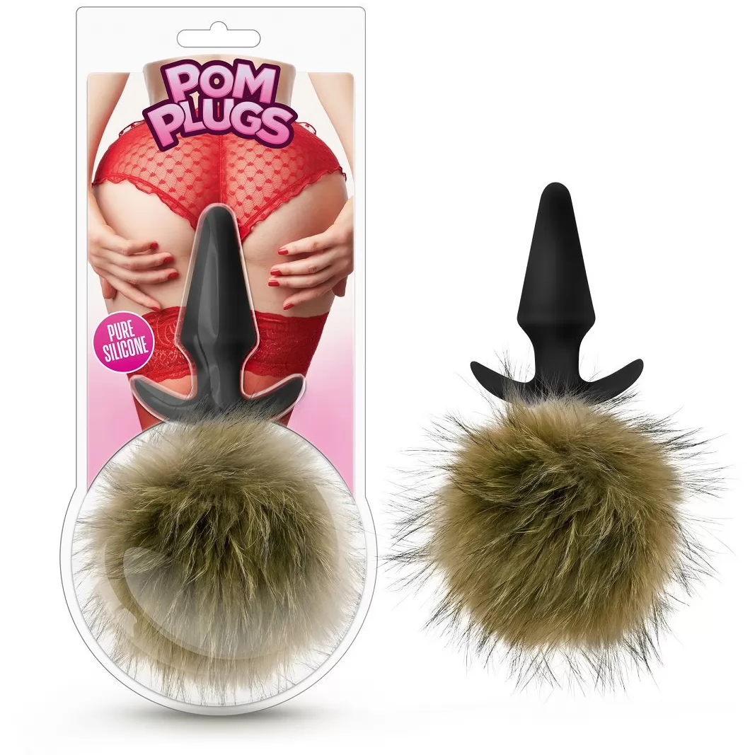 АНАЛЬНАЯ ПРОБКА С ЗЕЛЕНЫМ ЗАЯЧЬИМ ХВОСТОМ FUR POM POM. Вид 2.