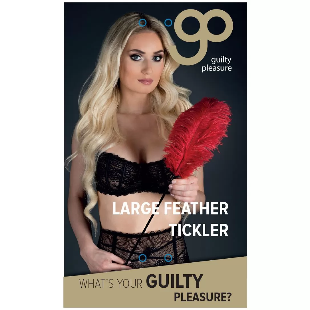 СТЕК С БОЛЬШИМ КРАСНЫМ ПЕРОМ LARGE FEATHER TICKLER (65 СМ). Вид 3.