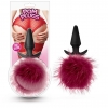 ПРОБКА С БОРДОВЫМ ЗАЯЧЬИМ ХВОСТОМ FUR POM POM. Вид 2.
