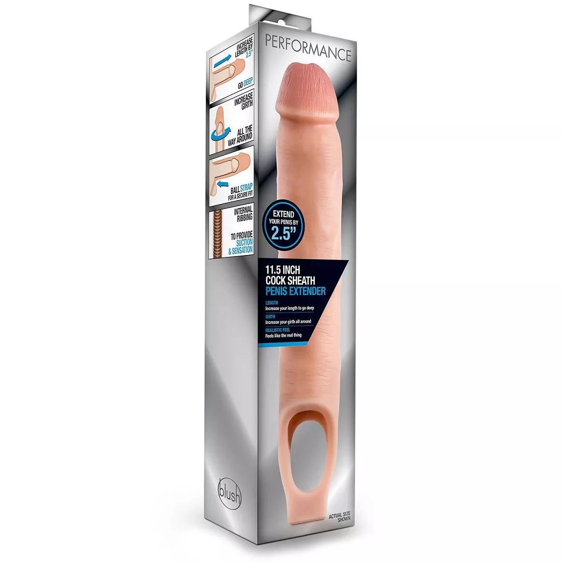 НАСАДКА НА ПЕНИС 11.5 INCH COCK SHEATH PENIS EXTENDER 29,2 СМ (ПЛЮС 6 СМ). Вид 2.