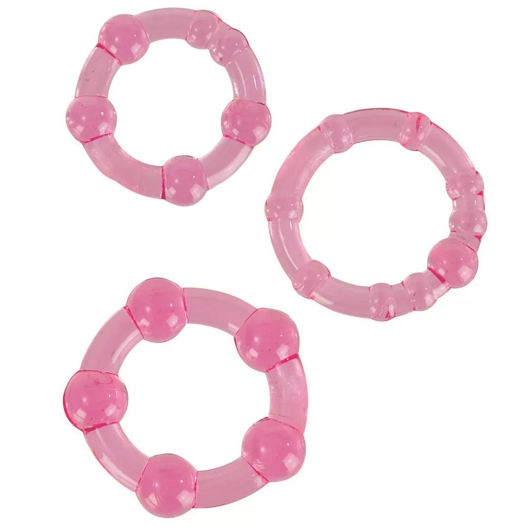 НАБОР ИЗ ТРЕХ РОЗОВЫХ КОЛЕЦ РАЗНОГО РАЗМЕРА ISLAND RINGS. Вид 1.