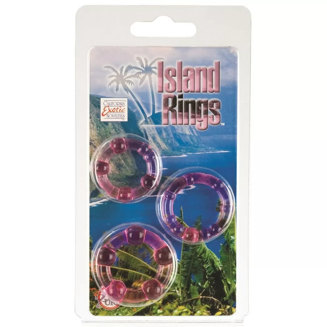 НАБОР ИЗ ТРЕХ РОЗОВЫХ КОЛЕЦ РАЗНОГО РАЗМЕРА ISLAND RINGS. Вид 2.