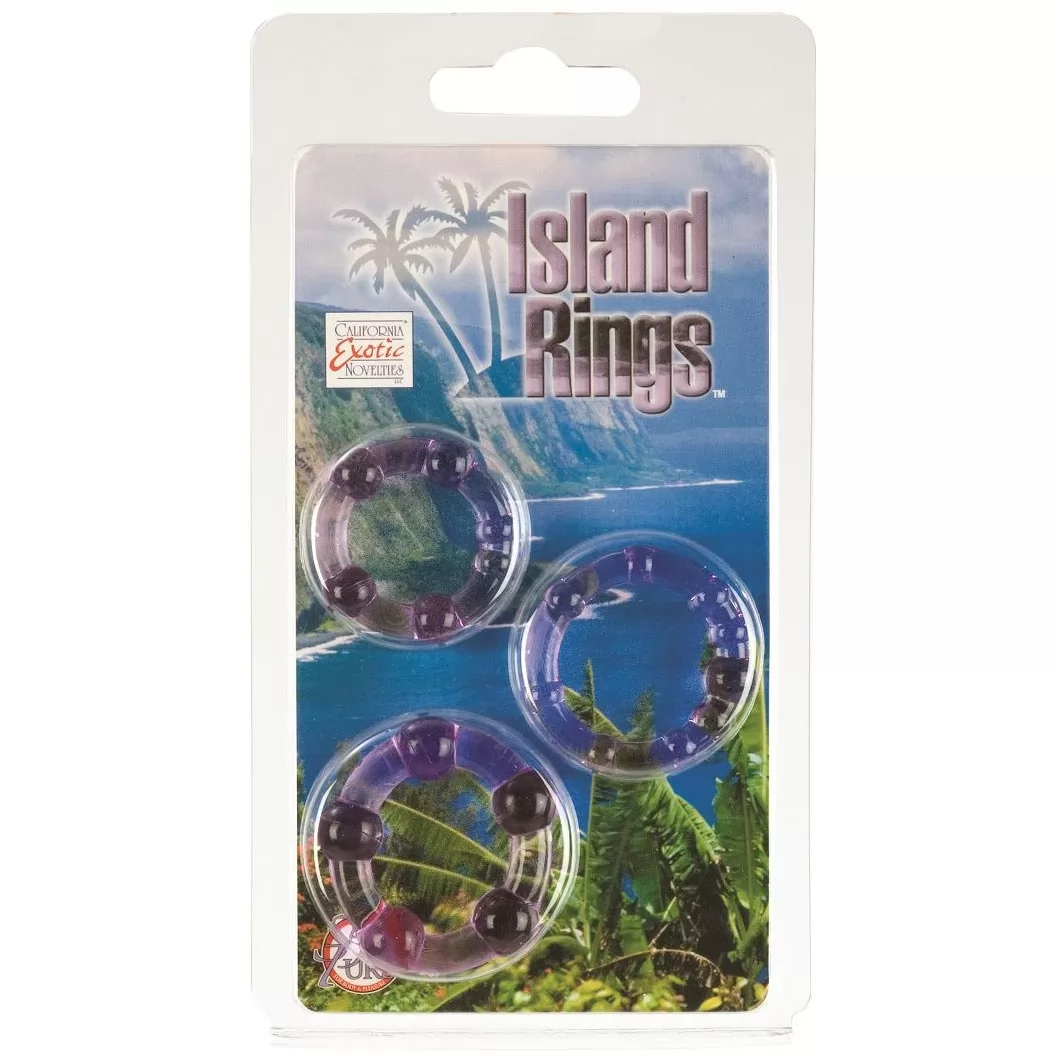 НАБОР ИЗ ТРЕХ ФИОЛЕТОВЫХ КОЛЕЦ РАЗНОГО РАЗМЕРА ISLAND RINGS. Вид 2.