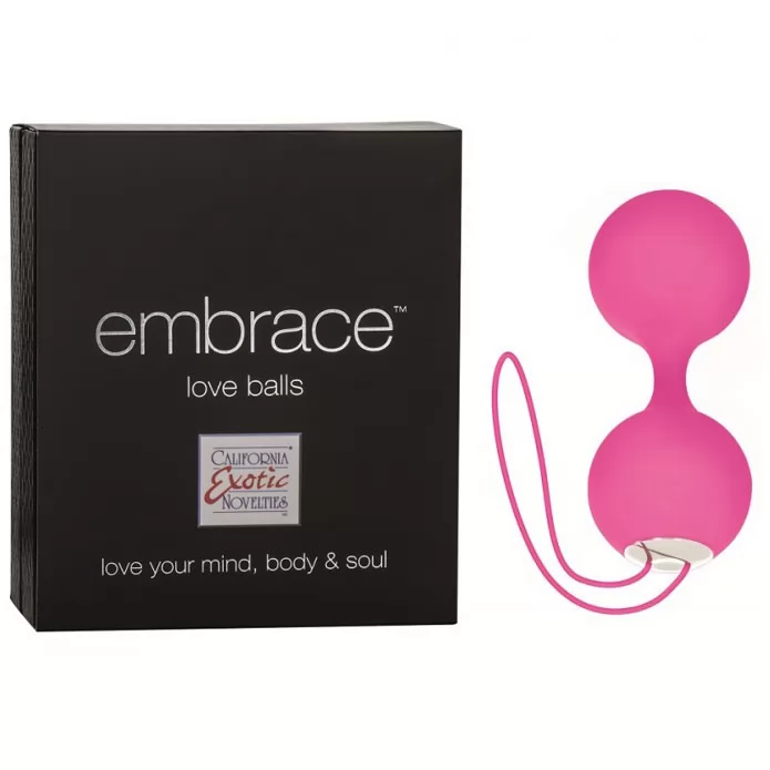 РОЗОВЫЕ ВАГИНАЛЬНЫЕ ВИБРОШАРИКИ EMBRACE. Вид 1.