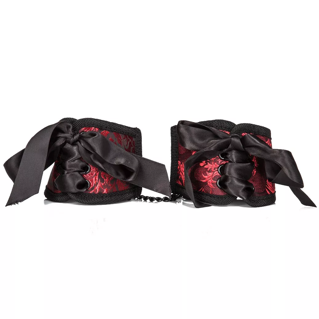 НАРУЧНИКИ SCANDAL CORSET CUFFS НА ЗАВЯЗКАХ. Вид 1.