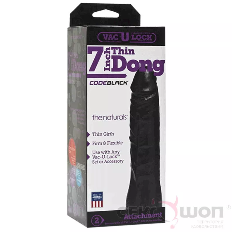 НАСАДКА ДЛЯ СТРАПОНА VAC-U-LOCK THIN DONG 7 ЧЕРНАЯ. Вид 2.
