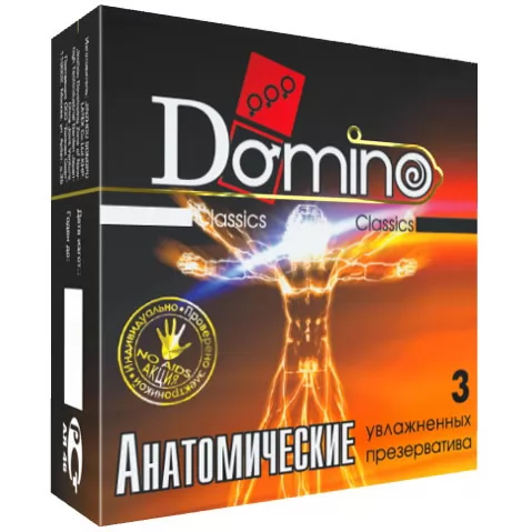ПРЕЗЕРВАТИВЫ АНАТОМИЧЕСКОЙ ФОРМЫ DOMINO (3 ШТ.). Вид 1.