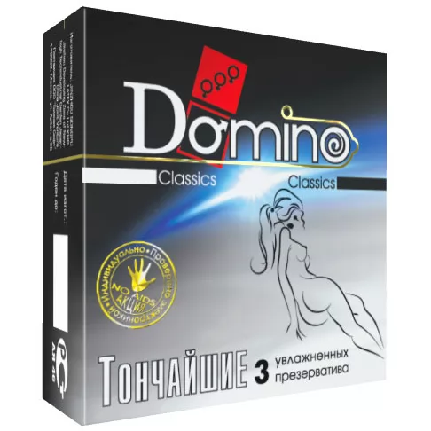 СУПЕРТОНКИЕ ПРЕЗЕРВАТИВЫ DOMINO «ТОНЧАЙШИЕ» (3 ШТ.). Вид 1.