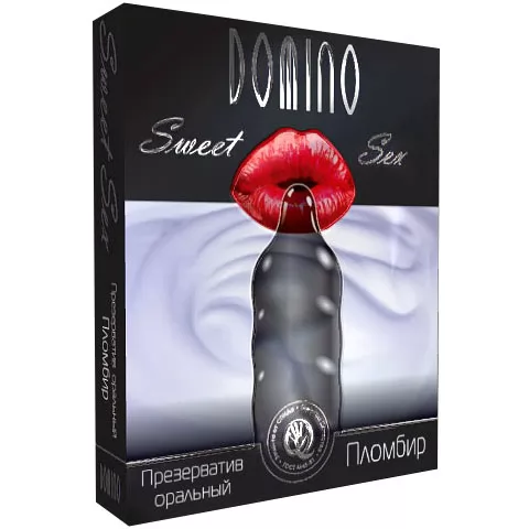 ОРАЛЬНЫЙ ПРЕЗЕРВАТИВ DOMINO SWEET SEX «ПЛОМБИР» (1 ШТ.). Вид 1.