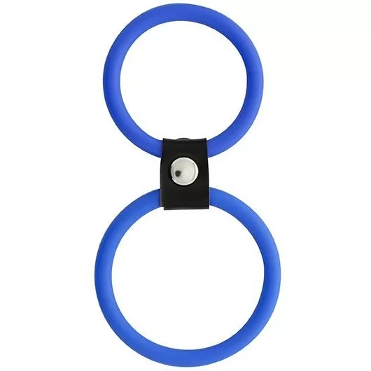 ДВОЙНОЕ ЭРЕКЦИОННОЕ КОЛЬЦО DUAL RINGS BLUE (СИНЕЕ). Вид 2.