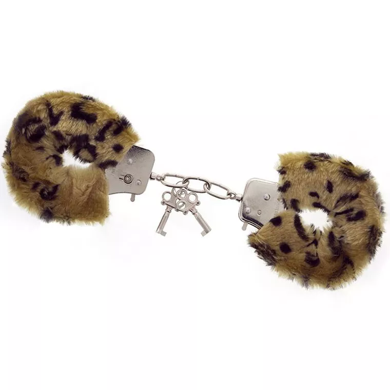 ЛЕОПАРДОВЫЕ НАРУЧНИКИ METAL HANDCUFF WITH PLUSH LEOPARD. Вид 1.