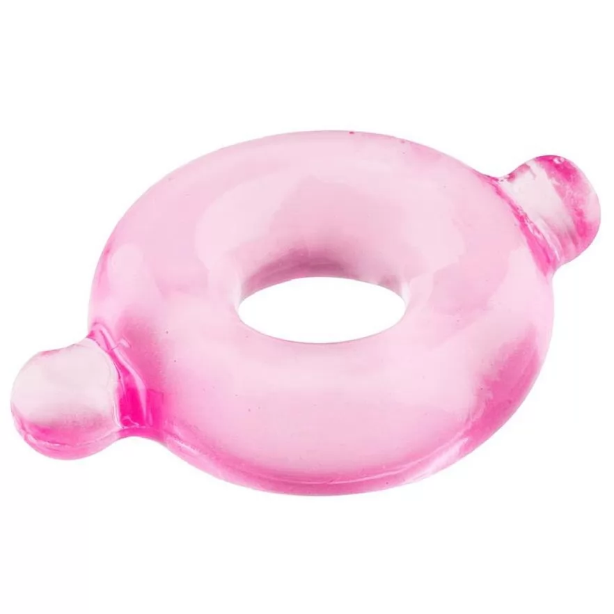ЭРЕКЦИОННОЕ КОЛЬЦО С УШКАМИ BASICX TPR COCKRING PINK. Вид 1.