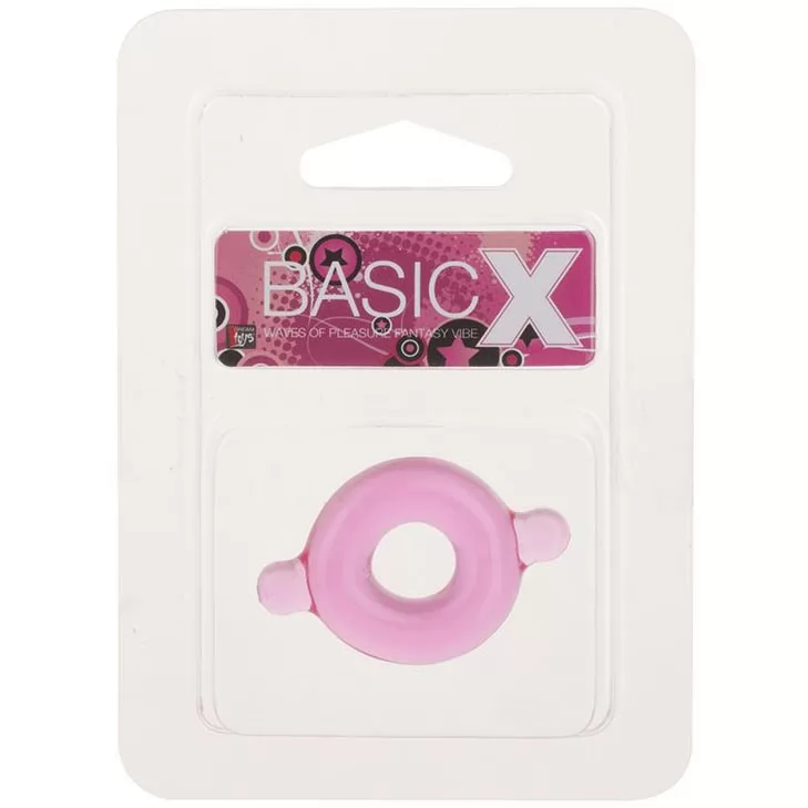 ЭРЕКЦИОННОЕ КОЛЬЦО С УШКАМИ BASICX TPR COCKRING PINK. Вид 2.
