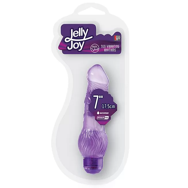 ГЕЛЕВЫЙ ВИБРАТОР JELLY JOY 7INCH 10 RHYTHMS PURPLE. Вид 2.