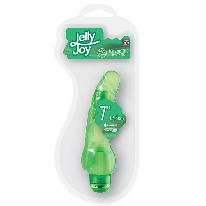 ГЕЛЕВЫЙ ВИБРАТОР JELLY JOY 7INCH 10 RHYTHMS GREEN. Вид 2.