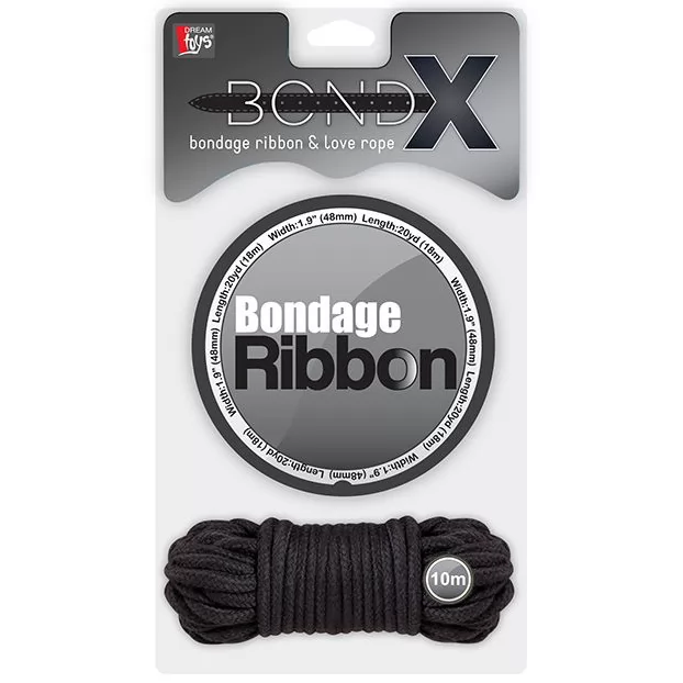 КОМПЛЕКТ ДЛЯ СВЯЗЫВАНИЯ BONDX BONDAGE RIBBON  LOVE ROPE BLACK. Вид 2.