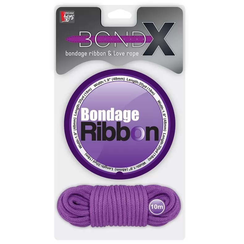 КОМПЛЕКТ ДЛЯ СВЯЗЫВАНИЯ BONDX BONDAGE RIBBON   LOVE ROPE PURPLE. Вид 2.