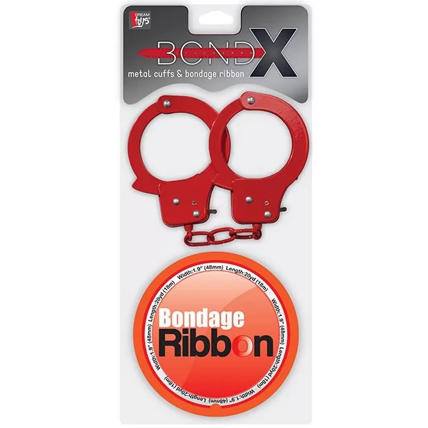 НАБОР ДЛЯ ФИКСАЦИИ BONDX METAL CUFFS AND RIBBON (КРАСНЫЙ). Вид 2.