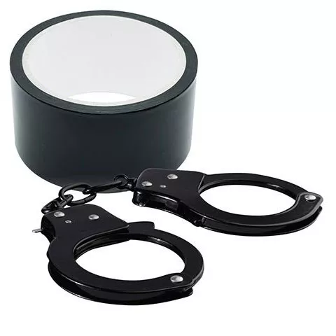 НАБОР ДЛЯ ФИКСАЦИИ BONDX METAL CUFFS AND RIBBON (ЧЕРНЫЙ). Вид 1.