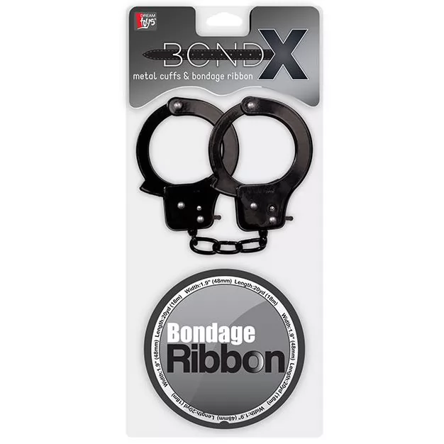 НАБОР ДЛЯ ФИКСАЦИИ BONDX METAL CUFFS AND RIBBON (ЧЕРНЫЙ). Вид 2.