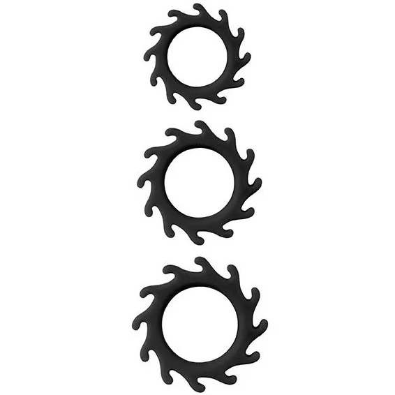ЭРЕКЦИОННЫЕ КОЛЬЦА MENZSTUFF BUZZ SAW COCK RING SET. Вид 1.