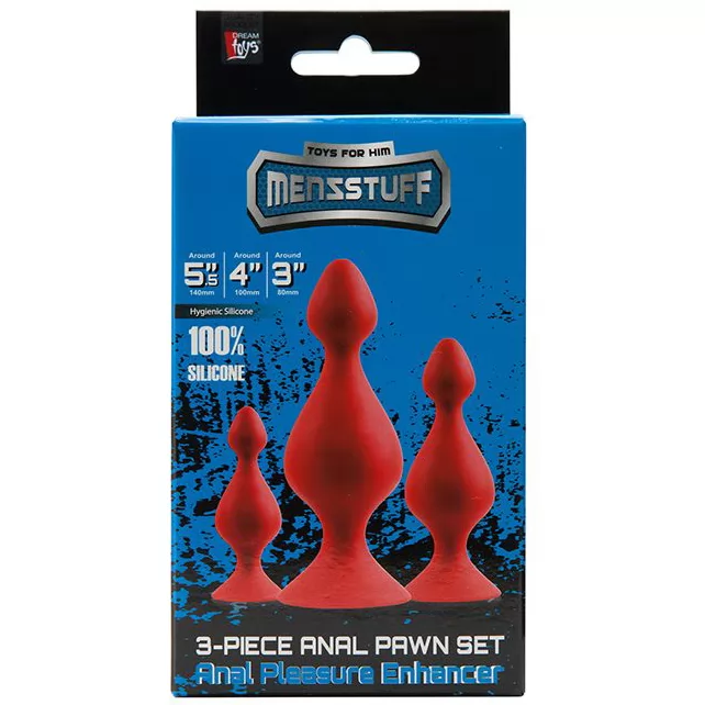 НАБОР ИЗ 3-Х АНАЛЬНЫХ ВТУЛОК MENZSTUFF 3-PIECE ANAL PAWN SET. Вид 2.