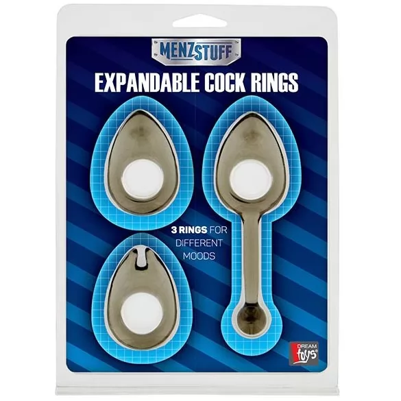 ТРИ ЭРЕКЦИОННЫХ КОЛЬЦА MENZSTUFF EXPANDABLE COCKRING SET. Вид 2.