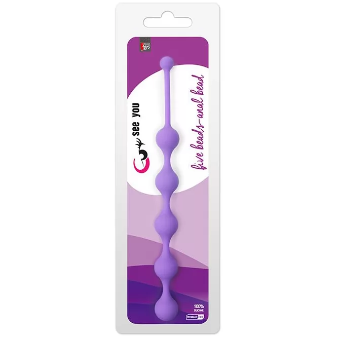 ФИОЛЕТОВАЯ АНАЛЬНАЯ ЦЕПОЧКА SEE YOU FIVE BEADS ANAL. Вид 2.