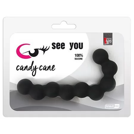 ЧЁРНЫЕ АНАЛЬНЫЕ ШАРИКИ SEE YOU CANDY CANE ANAL BEADS. Вид 2.