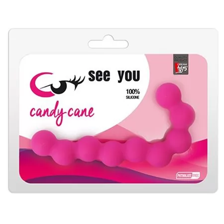 СТИМУЛЯТОР ИЗ 9-ТИ ШАРИКОВ SEE YOU CANDY CANE (РОЗОВЫЙ). Вид 2.