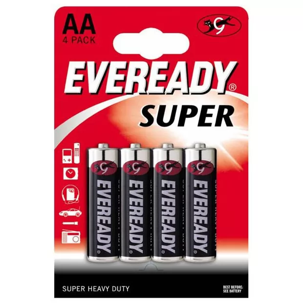 БАТАРЕЙКИ EVEREADY SUPER R6 ТИПА AA (4 ШТ.). Вид 1.