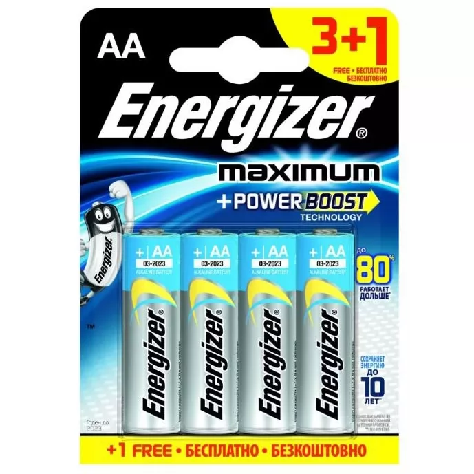 БАТАРЕЙКИ ENERGIZER MAX ТИПА E91/AA (4 ШТ.). Вид 1.