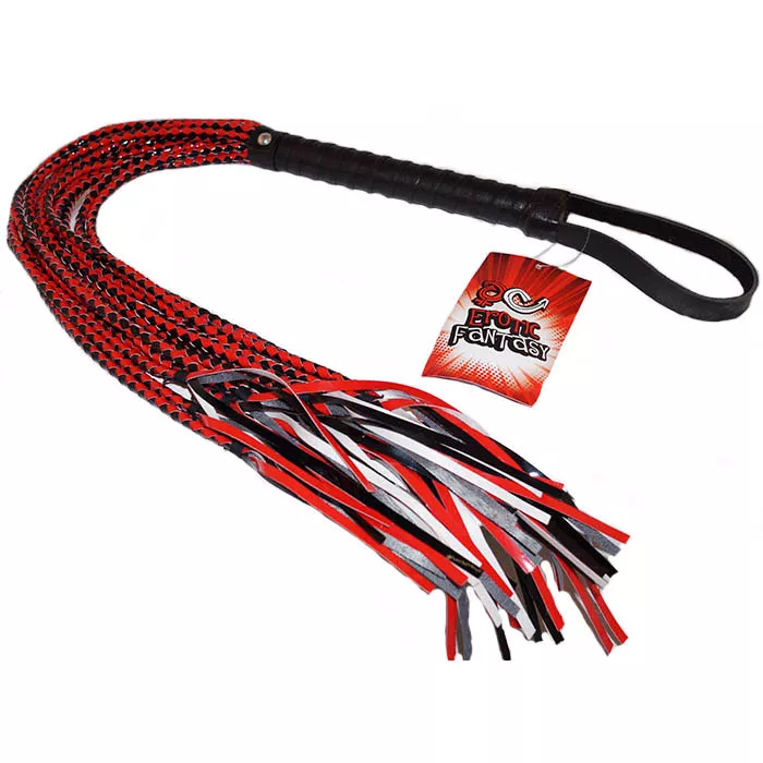ПЛЕТЬ С ГЛЯНЦЕВЫМИ ШНУРАМИ 15 TAILS WHIP (82 СМ). Вид 1.