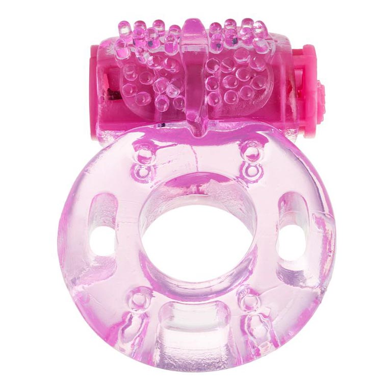 Эрекционное кольцо с бусинами TOYFA - розовый