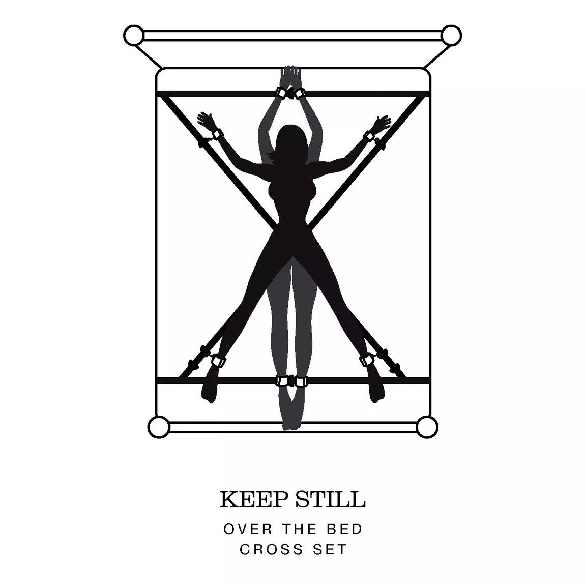 НАБОР ДЛЯ СВЯЗЫВАНИЯ НА КРОВАТИ KEEP STILL. Вид 2.
