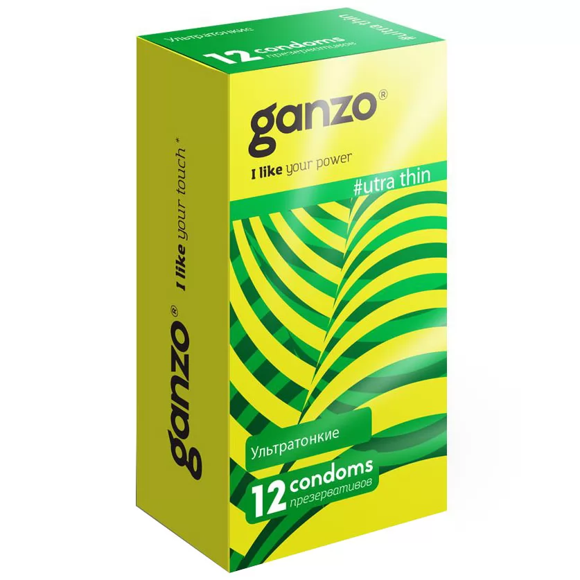 УЛЬТРАТОНКИЕ КОНДОМЫ GANZO ULTRA THIN (12 ШТ.). Вид 1.