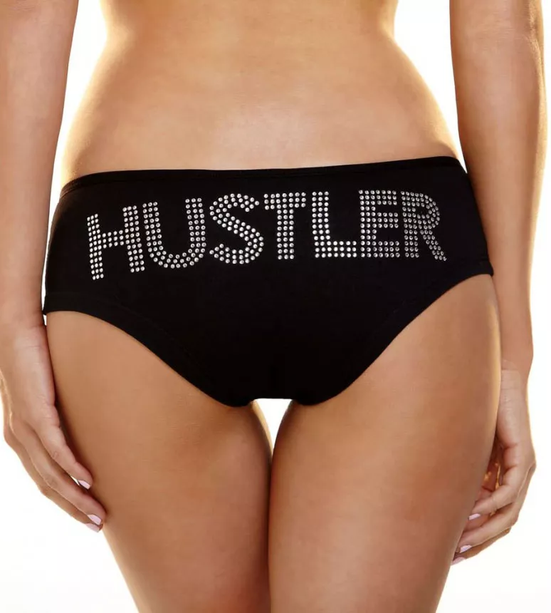 ТРУСИКИ-СЛИП С НАДПИСЬЮ СТРАЗАМИ HUSTLER (M-L). Вид 1.
