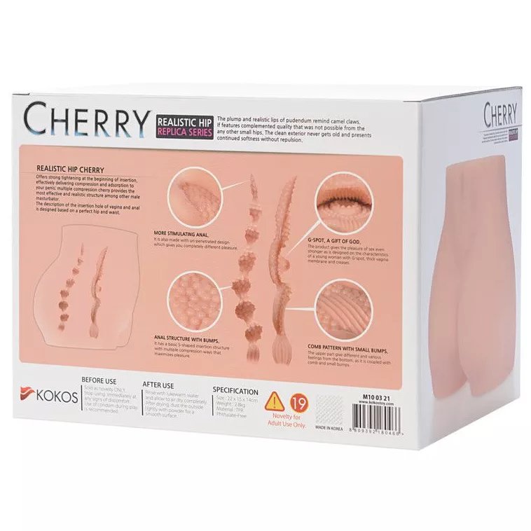 МАСТУРБАТОР-ПОЛУТОРС CHERRY С ВИБРАЦИЕЙ И ДВУМЯ ЛЮБОВНЫМИ ТОННЕЛЯМИ. Вид 8.