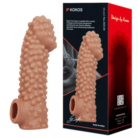 НАСАДКА НА ФАЛЛОС С БУГОРКАМИ COCK SLEEVE 004 SIZE L 17,6 СМ. Вид 1.