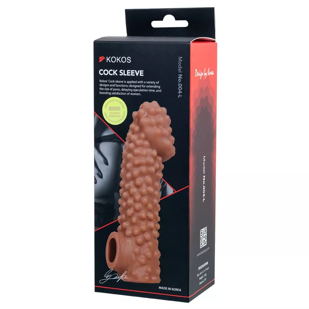 НАСАДКА НА ФАЛЛОС С БУГОРКАМИ COCK SLEEVE 004 SIZE L 17,6 СМ. Вид 8.