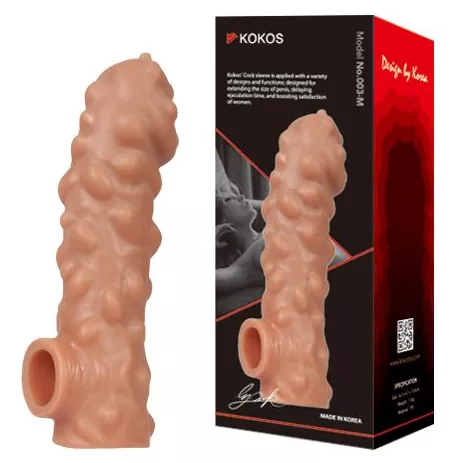 НАСАДКА НА ФАЛЛОС С КРУПНЫМИ БУГОРКАМИ COCK SLEEVE 003 SIZE L 17,6 СМ. Вид 1.
