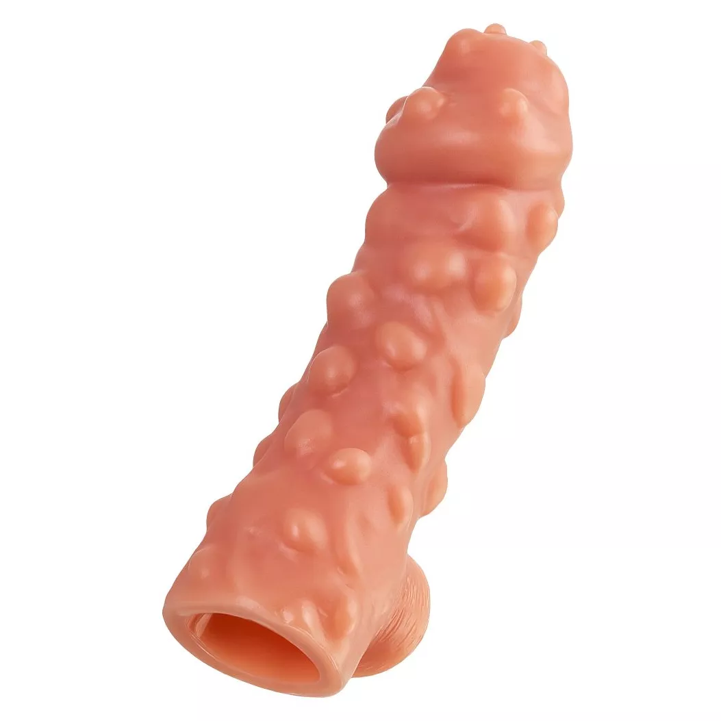 НАСАДКА НА ФАЛЛОС С КРУПНЫМИ БУГОРКАМИ COCK SLEEVE 003 SIZE M 15,6 СМ. Вид 1.