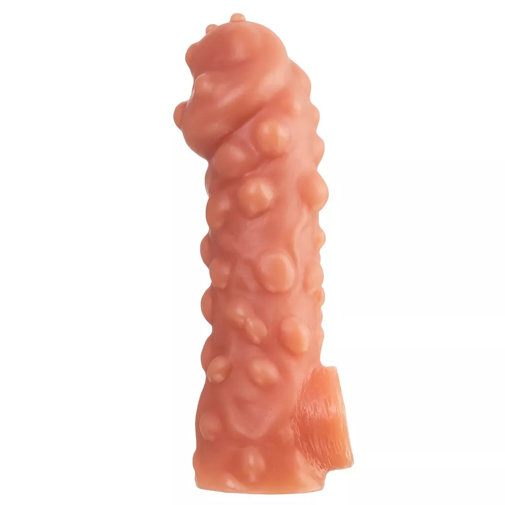 НАСАДКА НА ФАЛЛОС С КРУПНЫМИ БУГОРКАМИ COCK SLEEVE 003 SIZE M 15,6 СМ. Вид 4.